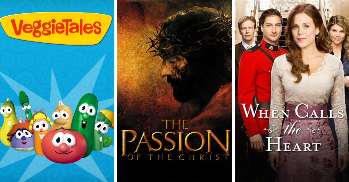 Show Promotional Posters for Veggietales The Passon of the Christ and When Calls the Heart