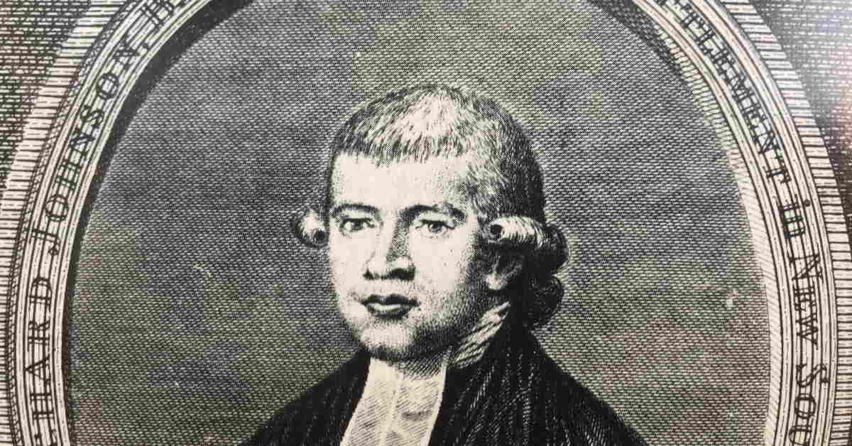 hisotric looking black and white illustrated image of Rev Richard Johnson