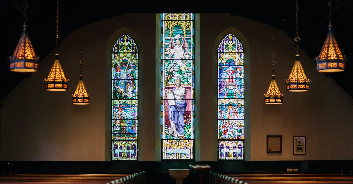 Church with stain glass windows