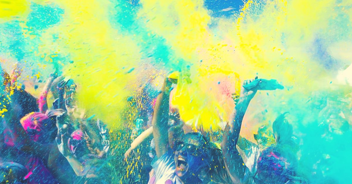 Young people celebrate Holi Festival